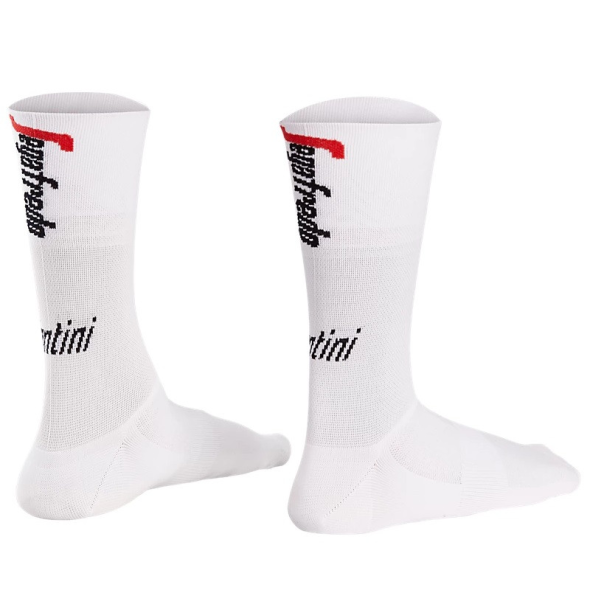 Strumpa Santini Trek-Segafredo Team, Vit/ Röd