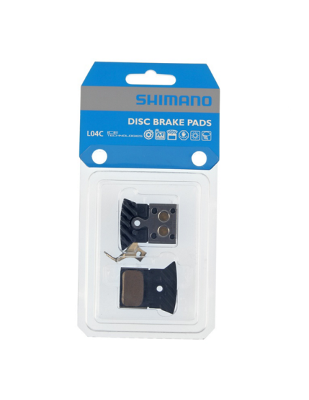 Skivbromsbelägg Shimano L04C-MF metallbromsbelägg med kylfläns inkl. fjäder (par)