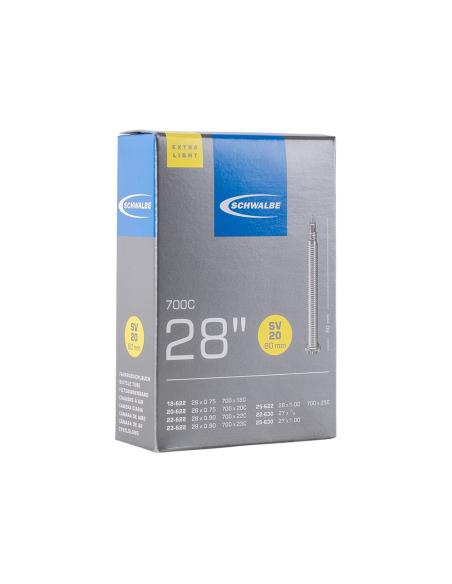 Slang Schwalbe Extra Light SV20 18/23-622 SV20 racerventil 80mm Xlight