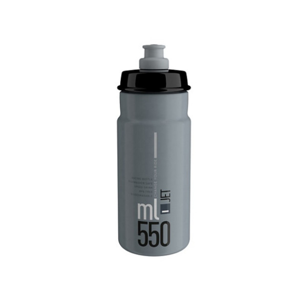 Flaska Elite Jet Grå, Svart logo 550ml