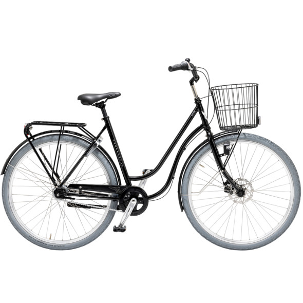 Cykel Skeppshult SMILE DAM, 3-VXL. MED KORG (47CM), SPEGELSVART