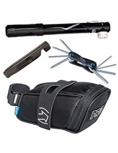 Sadelväska PRO Kombipack med verktyg och pump Svart