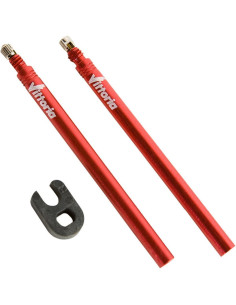 Ventilförlängare Vittoria 60mm 2-pack röd alu. m verktyg