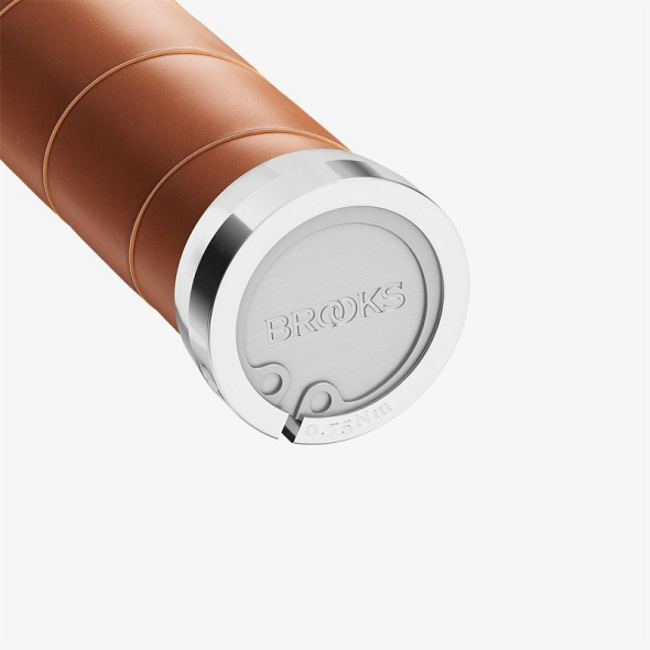 HANDTAG BROOKS Alu/Läder Honung 130 + 100 mm